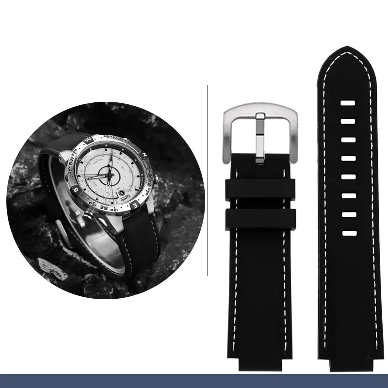 Para Timex E-tide Compass T2N720 T2N721 TW2T76300 Masculino à prova d'água macio