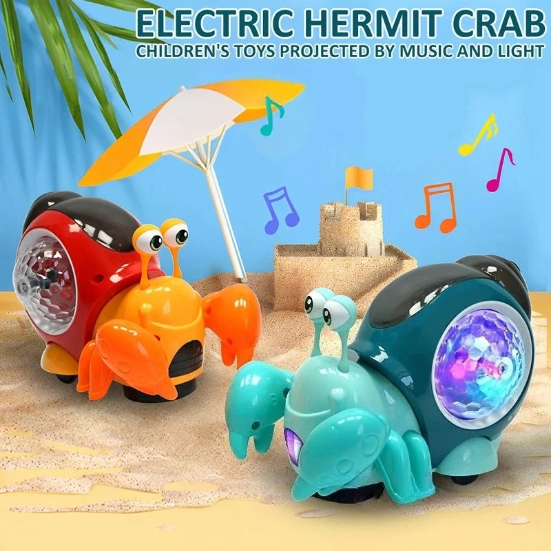 Caranguejo de brinquedo para bebês que rasteja, com música e luzes, brinquedo musical interativo para…