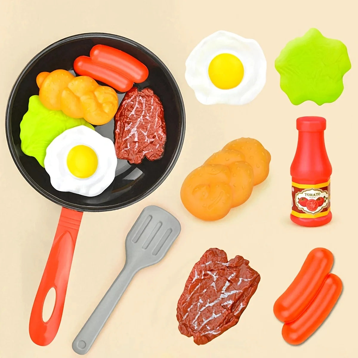 Conjunto de 8 peças de brinquedos de cozinha infantil com utensílios de simulação