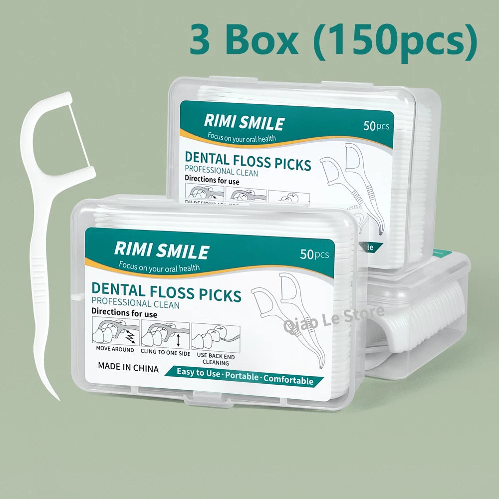 Palitos de plástico aplicados, fio dental, com caixa separada