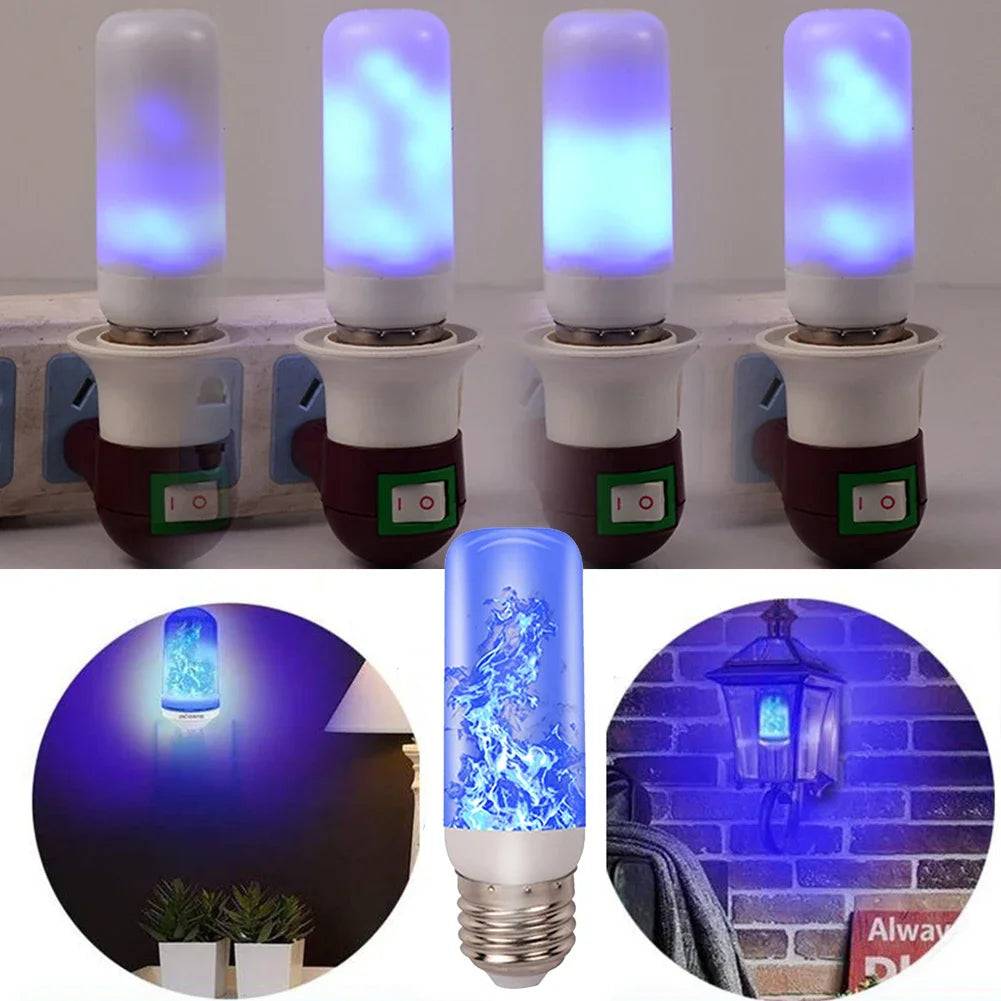 Lâmpada LED com efeito de chama cintilante, simulando fogo aceso, soquete E27/E26.