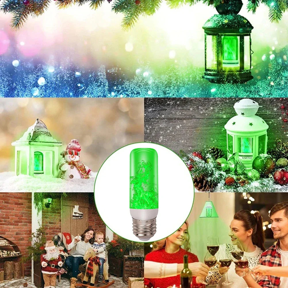 Lâmpada LED com efeito de chama cintilante, simulando fogo aceso, soquete E27/E26.