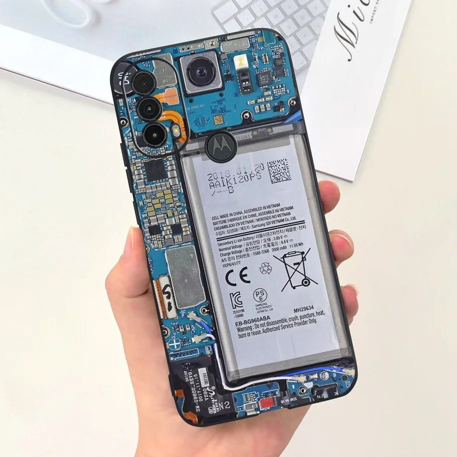 Capa de silicone com estampa de dinossauro para Moto E20 (XT2155 XT2155-1).