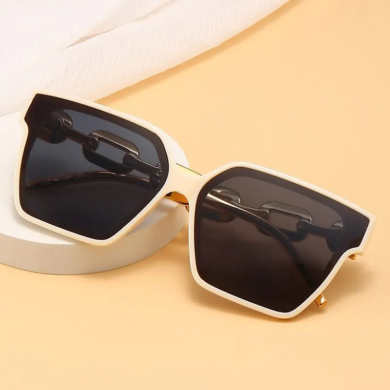 Óculos de Sol Retangulares Vintage Femininos - Lançamento 2023 - Marca Designer Retro