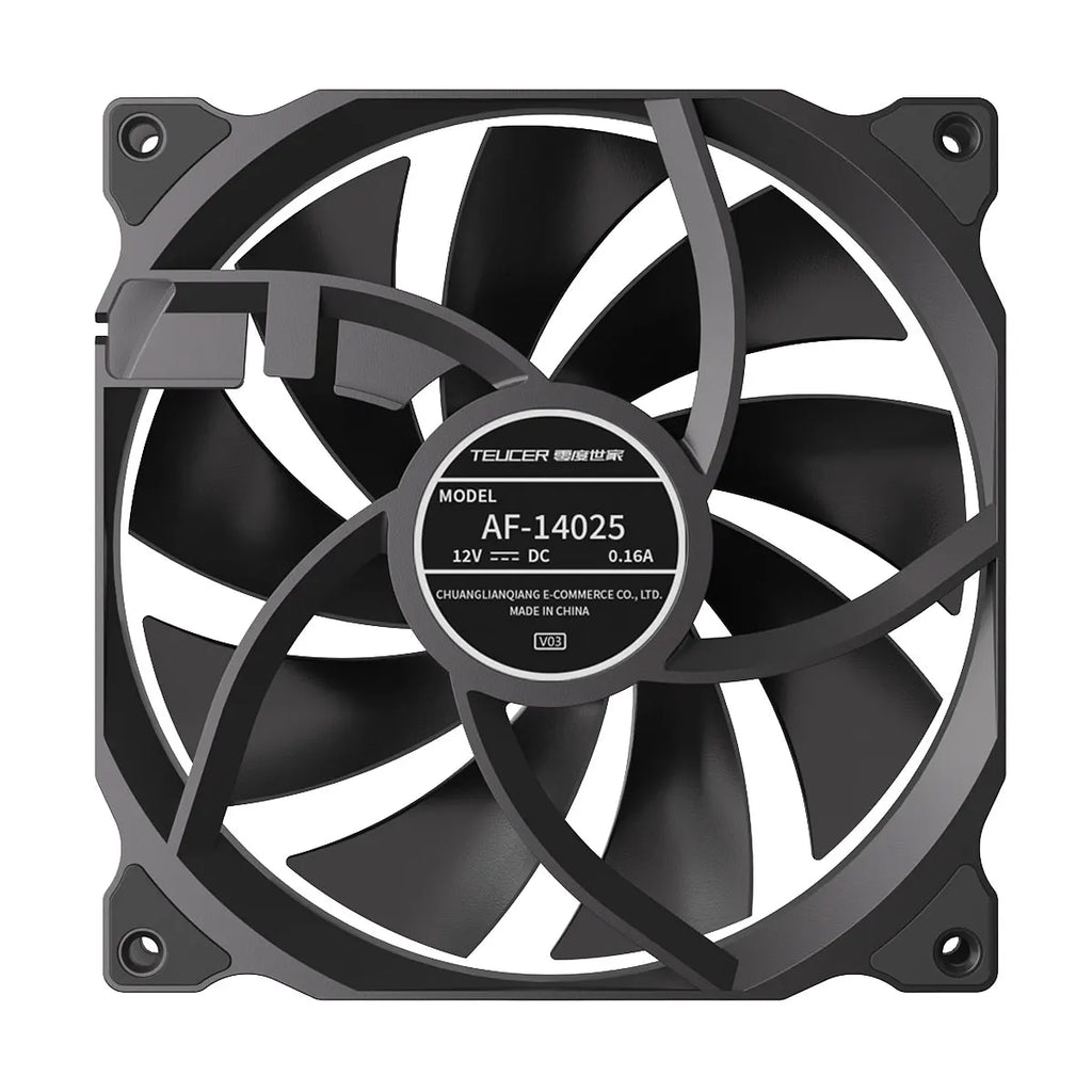 TEUCER AF-14025 PC Lüfter 140mm Gehäuselüfter 4Pin PWM 600-1500RPM Hochleistungsleiser Computerlüfter