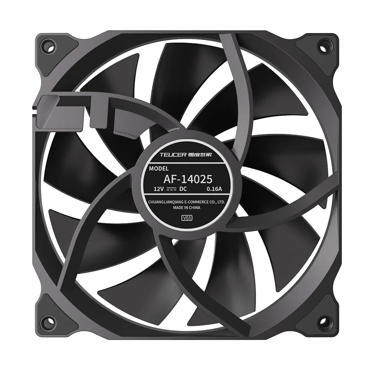 TEUCER AF-14025 PC Lüfter 140mm Gehäuselüfter 4Pin PWM 600-1500RPM Hochleistungsleiser Computerlüfter