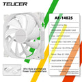 TEUCER AF-14025 PC Lüfter 140mm Gehäuselüfter 4Pin PWM 600-1500RPM Hochleistungsleiser Computerlüfter