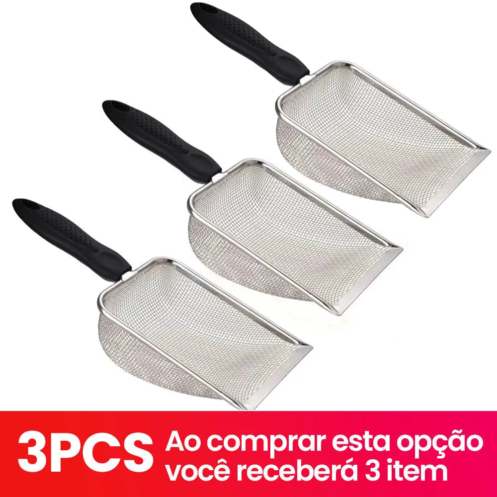Pá Areia Gatos Aço Inoxidável Durável Ntiodores Limpeza Fácil Ergonômi…