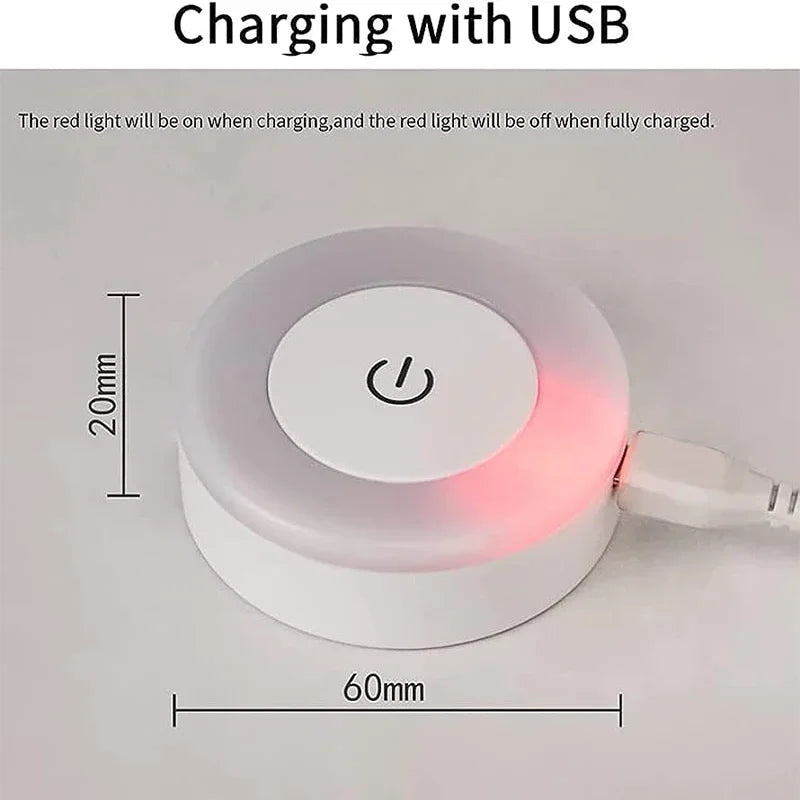 Luz noturna portátil LED recarregável via USB para sala de estar e