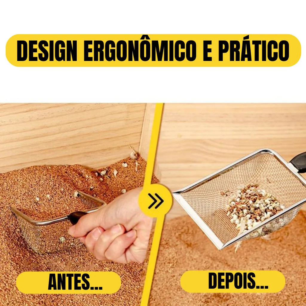 Pá Areia Gatos Aço Inoxidável Durável Ntiodores Limpeza Fácil Ergonômi…