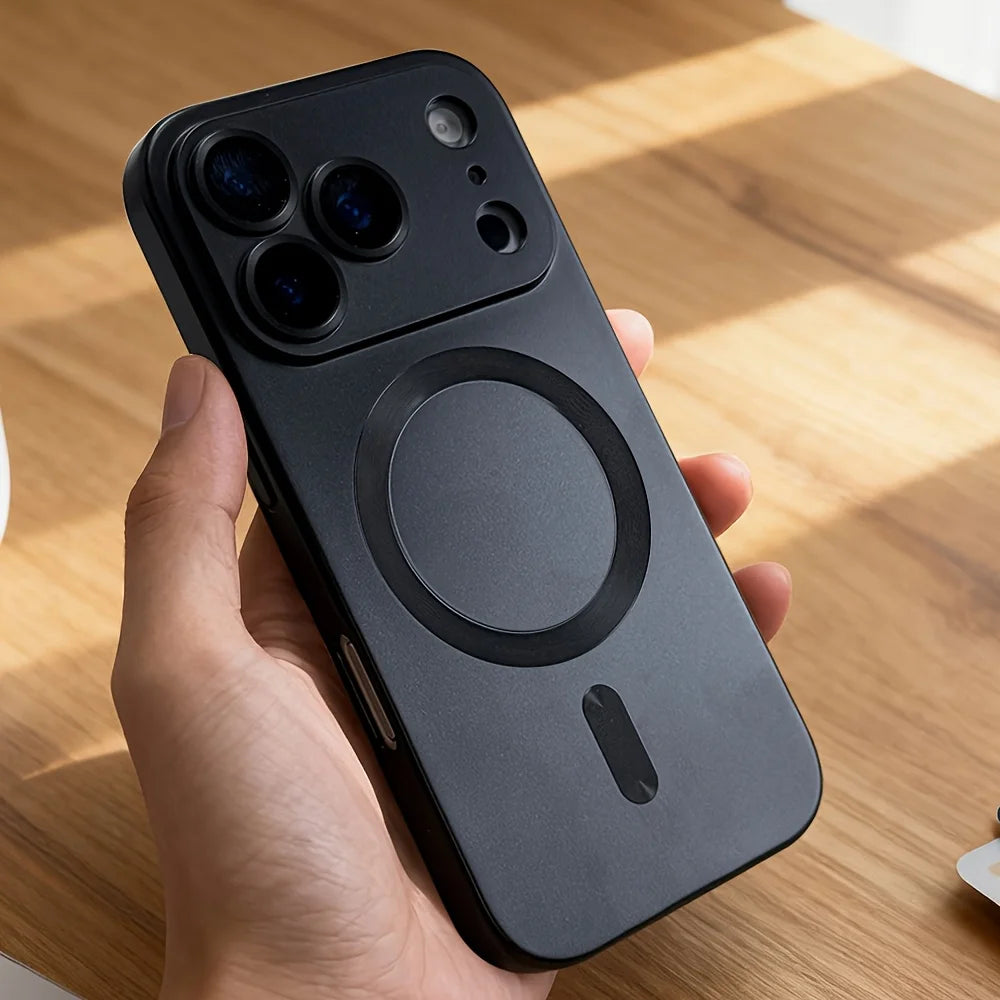 Capa magnética de TPU macio com pintura metálica para iPhone 17 Air 16 E 15