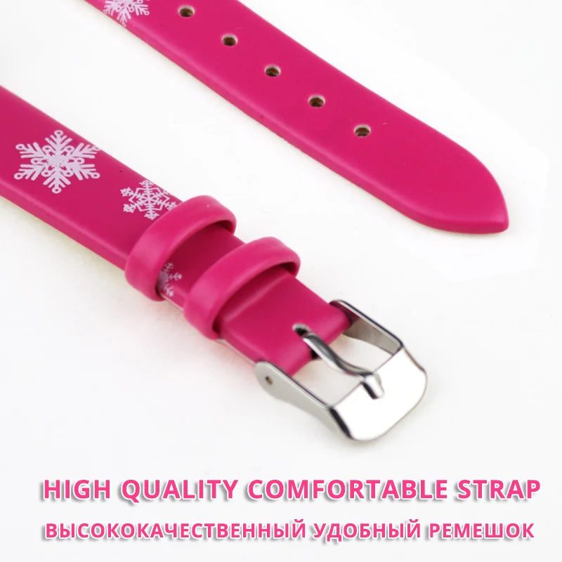 Neue Elsa-Kinderuhr für Mädchen, mit Lederarmband, schönes Kindermodell