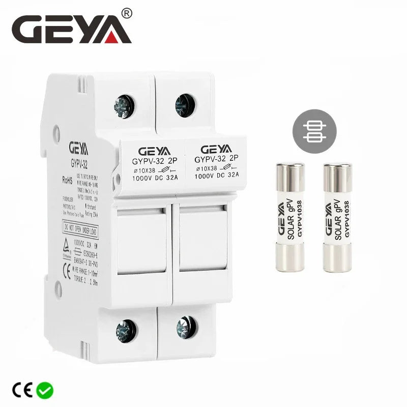 GEYA GYPV-32 2P Paralelo Porta-fusível CC 10*38mm Alta Tensão Solar PV 1