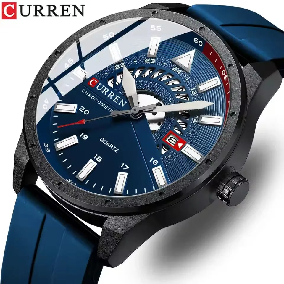 Relógio de quartzo masculino CURREN 8421, elegante e casual, à prova d'água e com luminescência.