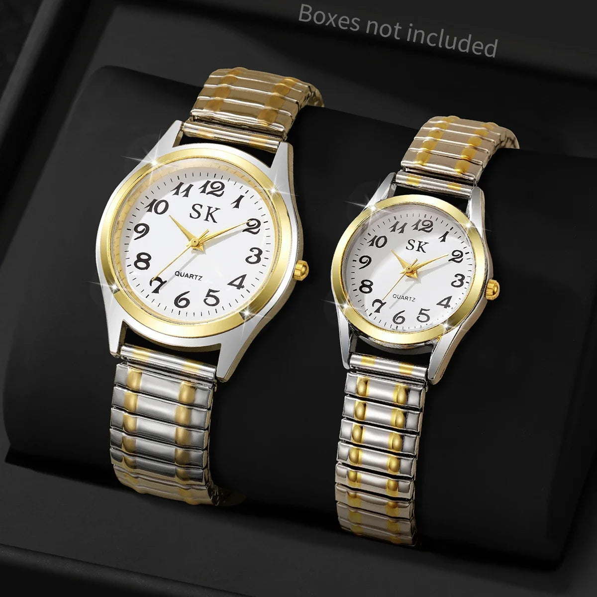 2 pçs moda casal relógios casual pulseira relógios femininos