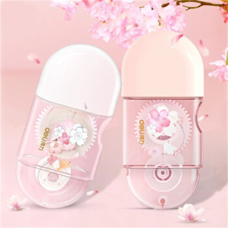 1 unidade de fita corretiva escolar em formato de sakura, fofa, pequena e portátil