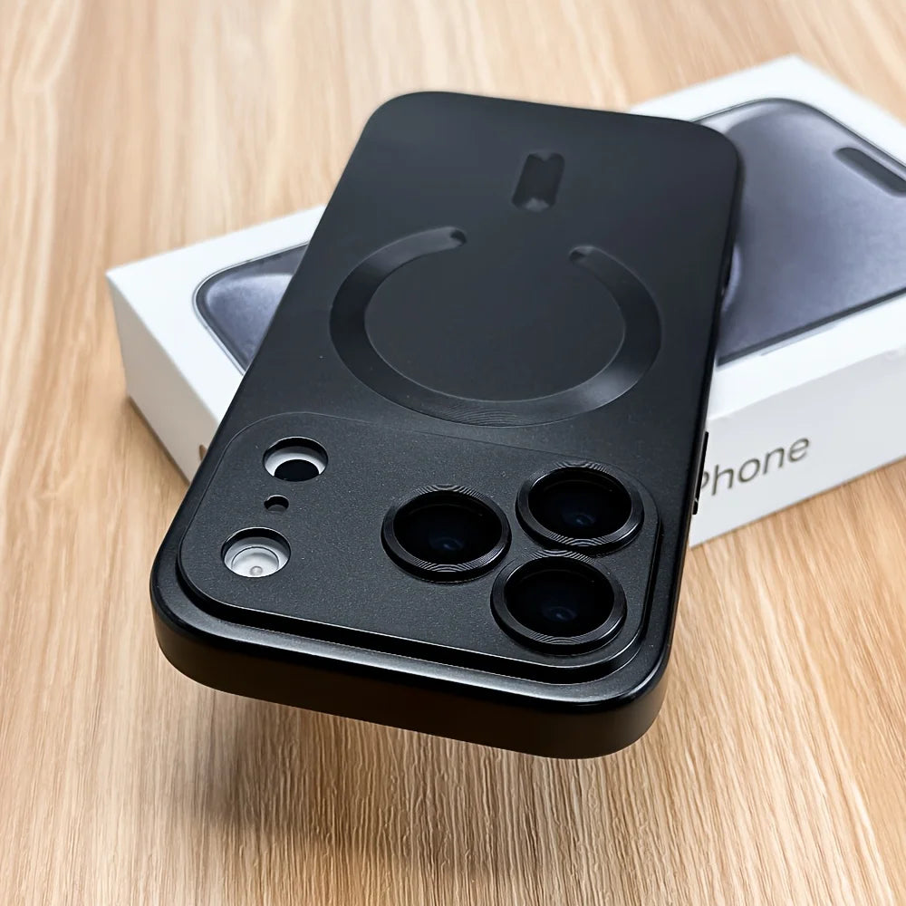 Capa magnética de TPU macio com pintura metálica para iPhone 17 Air 16 E 15