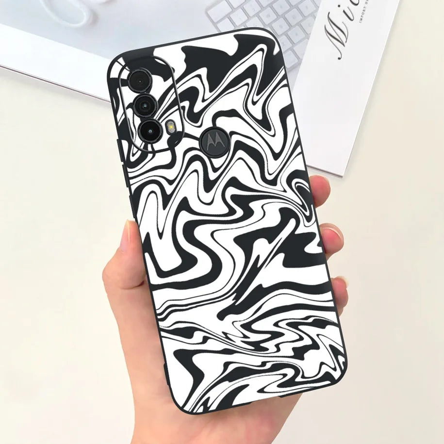 Capa de silicone com estampa de dinossauro para Moto E20 (XT2155 XT2155-1).