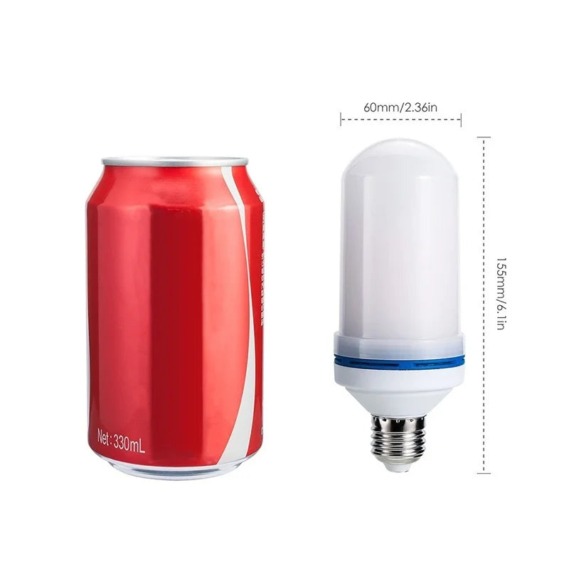 Lâmpada LED E27 com efeito de chama 360° para decoração de festas