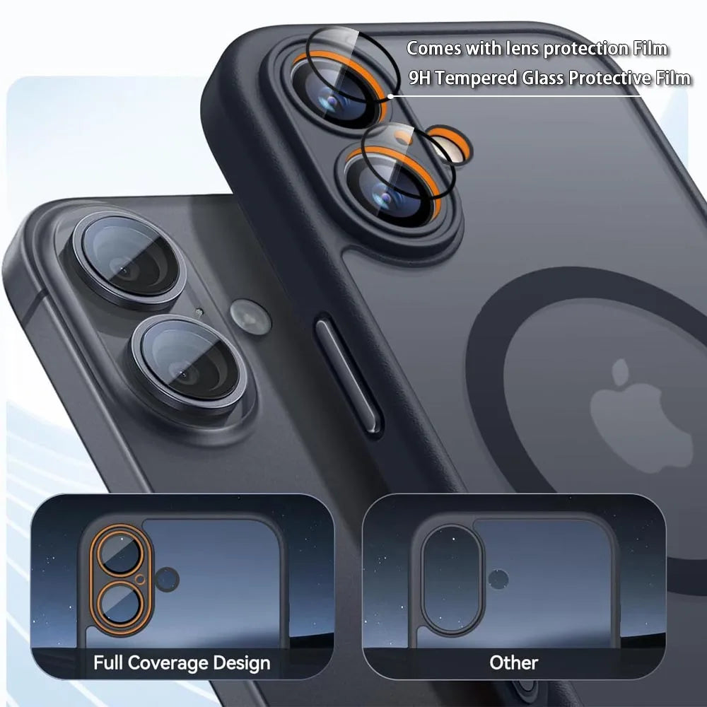 Capa magnética de luxo à prova de choque para iPhone 17 Air 16 15 14 13