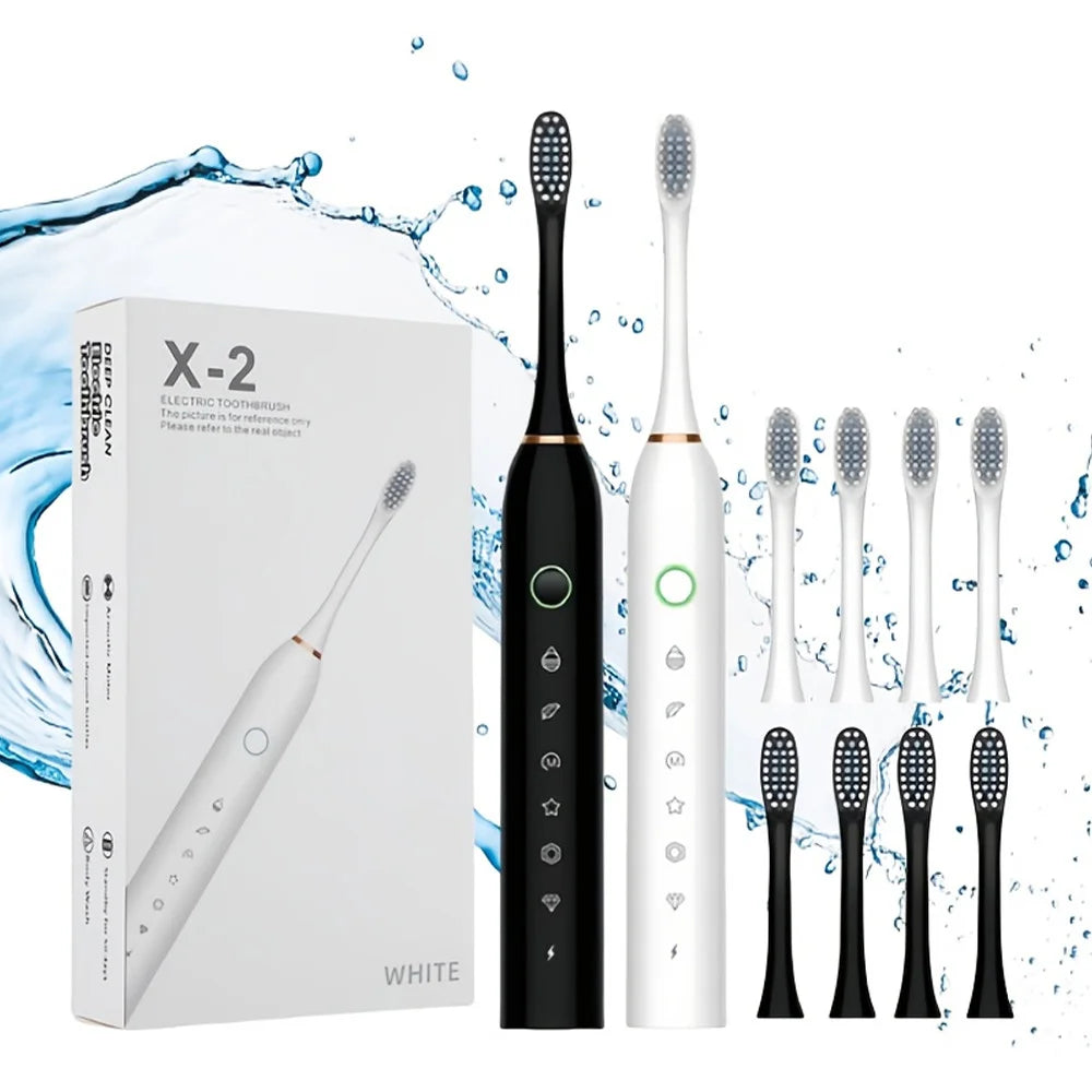 Escova Inteligente IPX7 Com 4 Cabeças Ultrassônicas à Prova Dágua