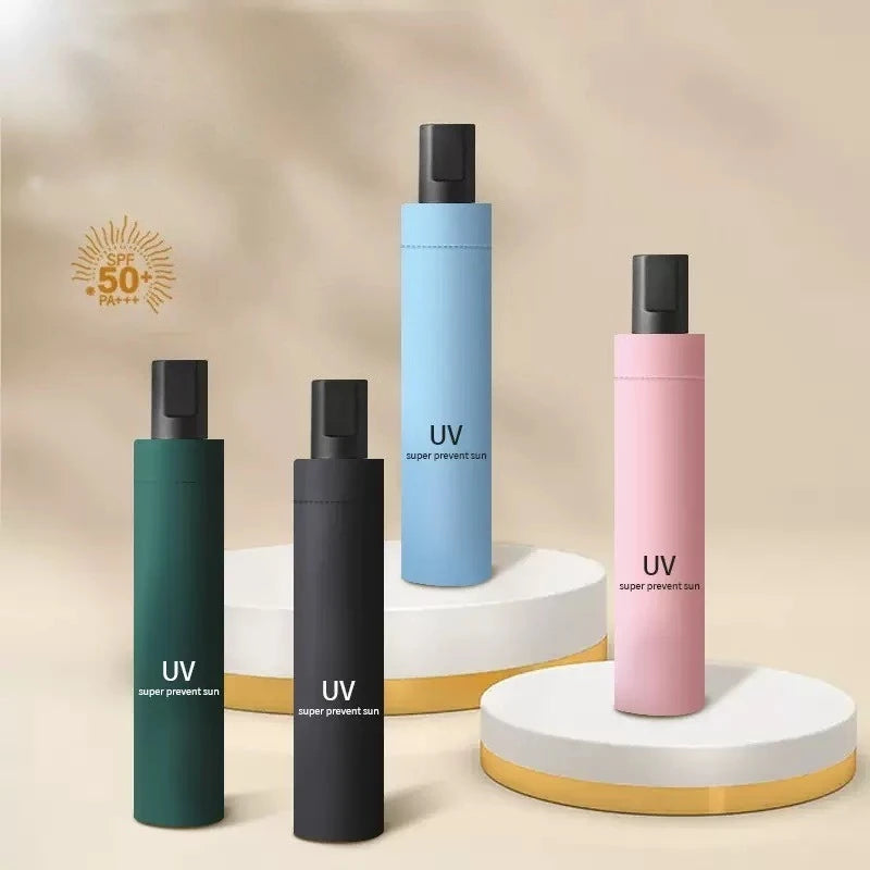Tragbarer faltbarer Mini-Sonnenschirm mit UV-Schutz 50+