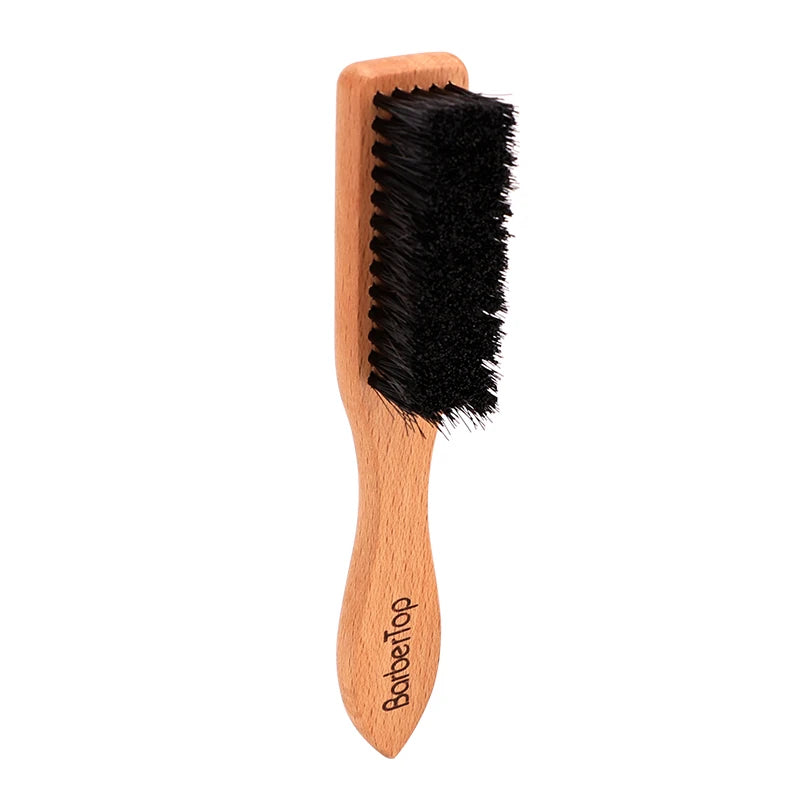 Escova de barba Barbertop Men com cabo de madeira e cerdas macias para limpeza de barba.