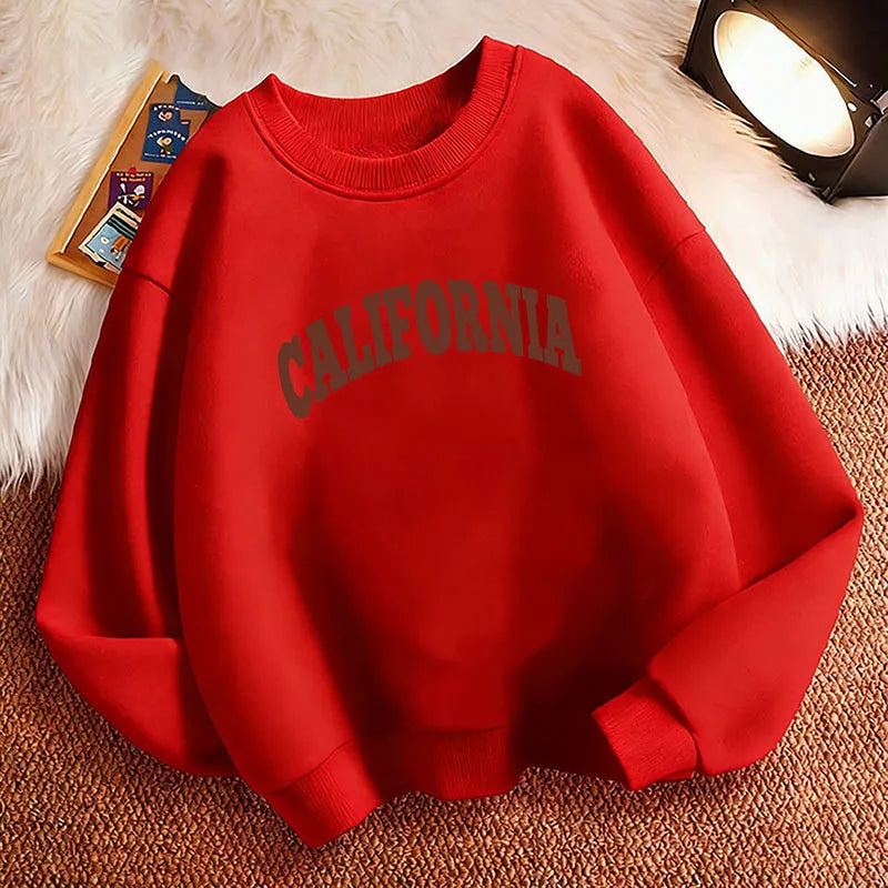 Moletom infantil com capuz e estampa da letra "California"