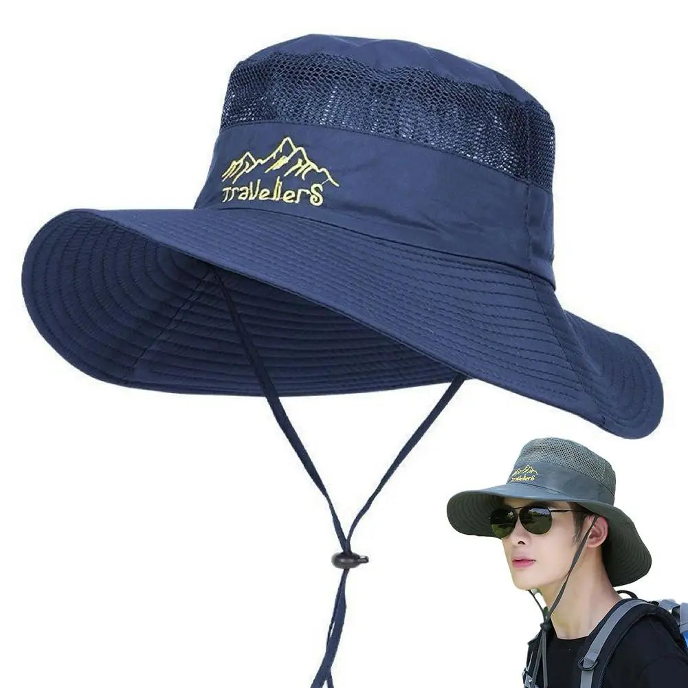 Chapéu de Sol de Aba Larga com Proteção UPF 50+ para Pesca, Unissex, Respirável e Ideal para Caminhadas