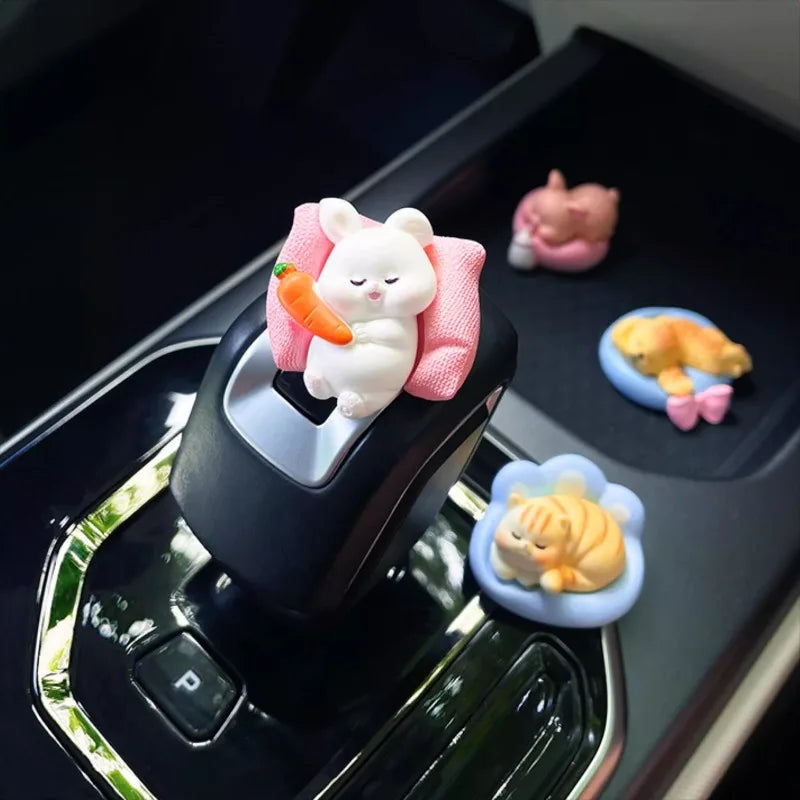 Acessórios fofos para carros, enfeite engraçado de animal kawaii, Auto Central irror…