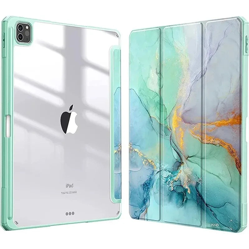 Capa para iPad 12ª, 11ª, 10ª, Air 4ª, 5ª e 10,9" com suporte para Apple Pencil.