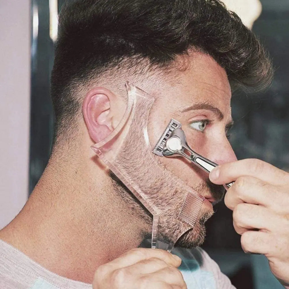 Pente Modelador de Barba Limpar Barba Régua os Homens Cuidados Pente Costele…