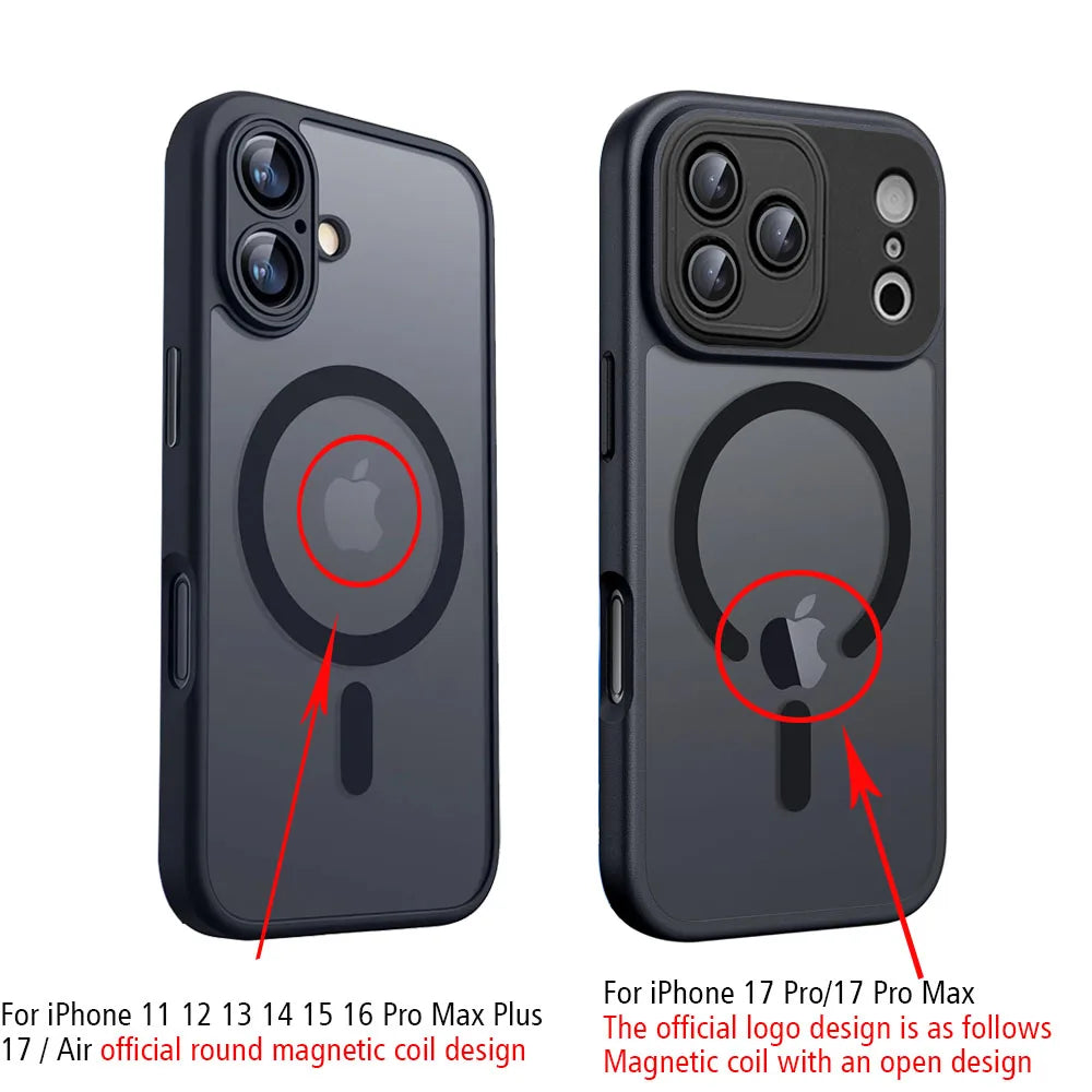 Capa magnética de luxo à prova de choque para iPhone 17 Air 16 15 14 13