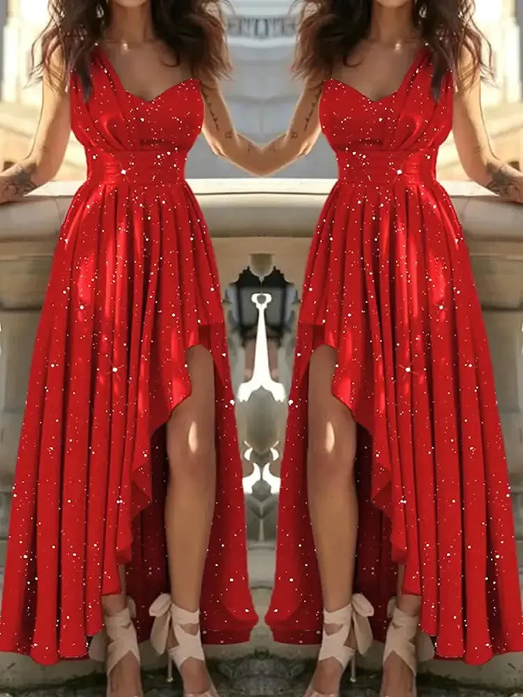 Vestidos de noite femininos, sexy e elegantes, vermelhos, para coquetéis e galas.
