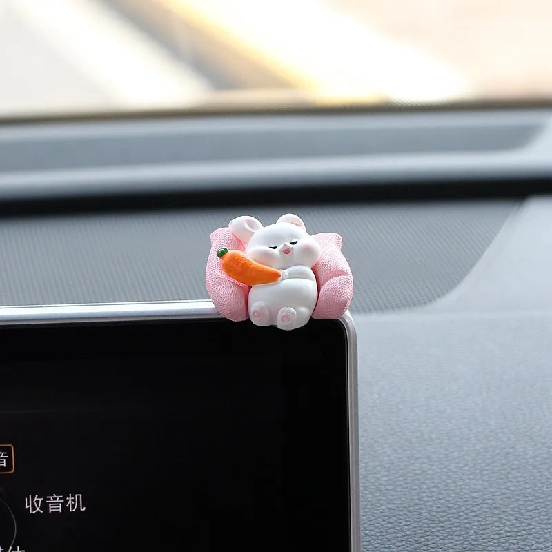 Acessórios fofos para carros, enfeite engraçado de animal kawaii, Auto Central irror…