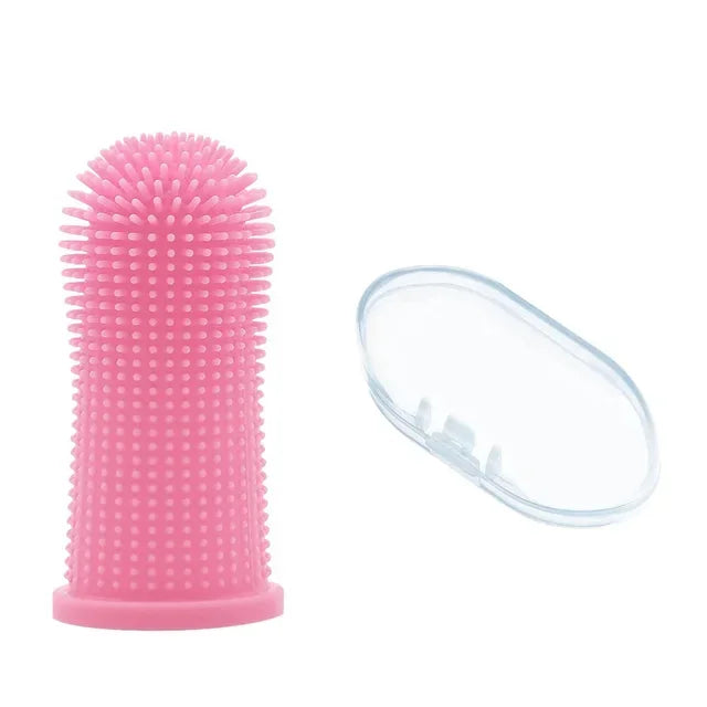 Escova de dentes de dedo super macia para cães e animais de estimação, para limpeza dos dentes e cuidado com o hálito.