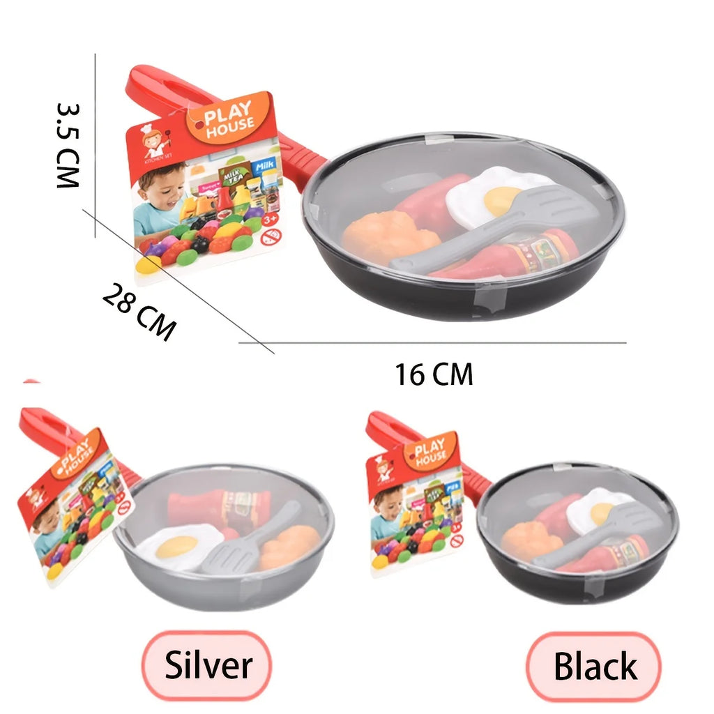 Conjunto de 8 peças de brinquedos de cozinha infantil com utensílios de simulação