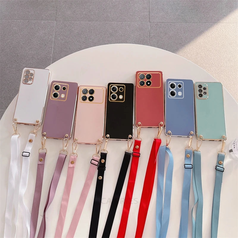Capa com cordão transversal Poko X6pro M6pro F 6 X 5 para Xiaomi