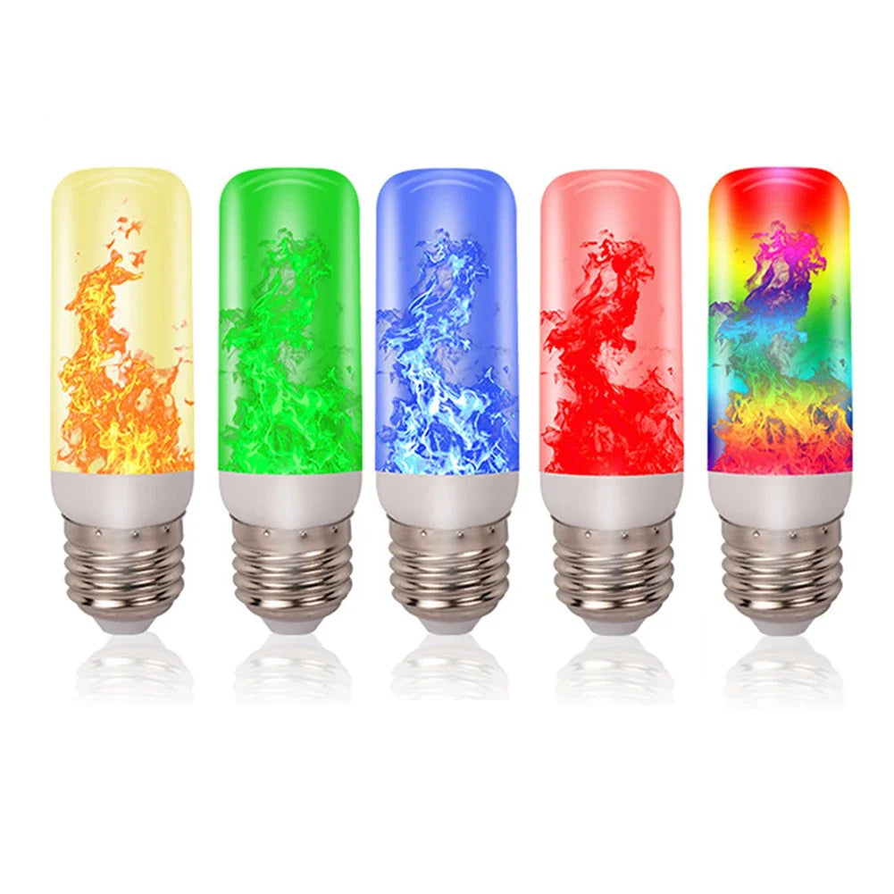 Lâmpada LED com efeito de chama cintilante, simulando fogo aceso, soquete E27/E26.