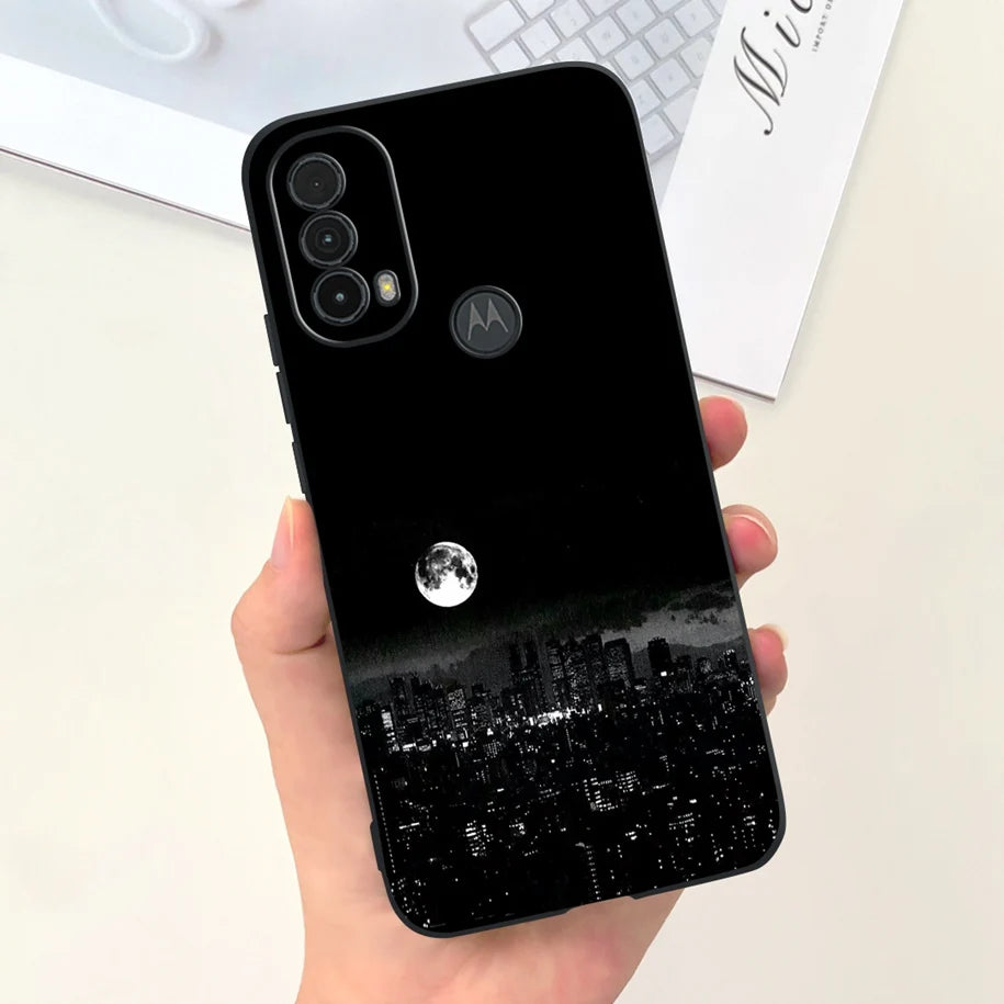 Capa de silicone com estampa de dinossauro para Moto E20 (XT2155 XT2155-1).