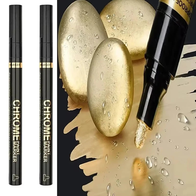 5/1 Caneta Marcadora Cromada, Ponta de 2mm Espelhada, Reparo de Pintura à Prova d'Água para Ro…
