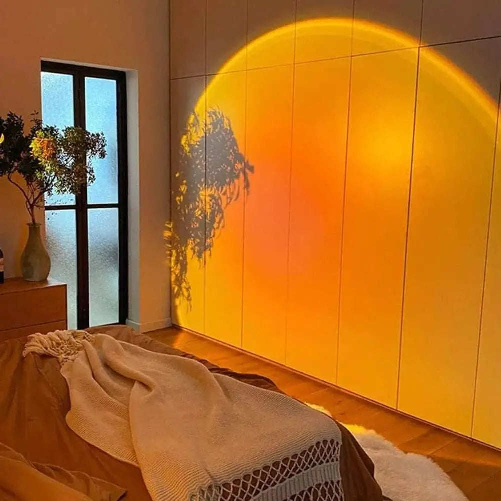 Luminária de projeção do pôr do sol, luminária USB para decoração de casa, com múltiplos ângulos…