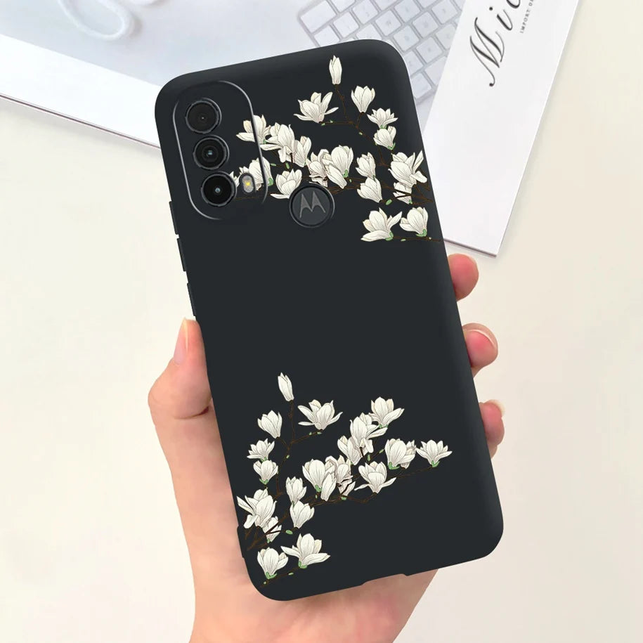 Capa de silicone com estampa de dinossauro para Moto E20 (XT2155 XT2155-1).