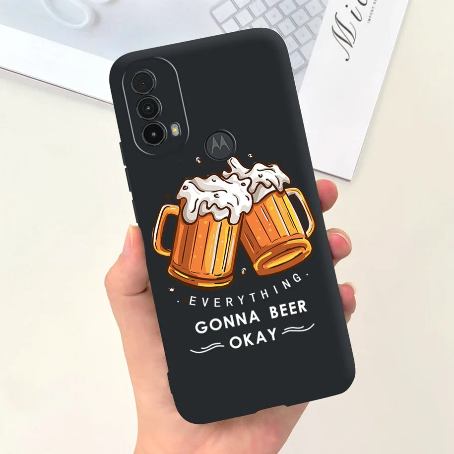 Capa de silicone com estampa de dinossauro para Moto E20 (XT2155 XT2155-1).