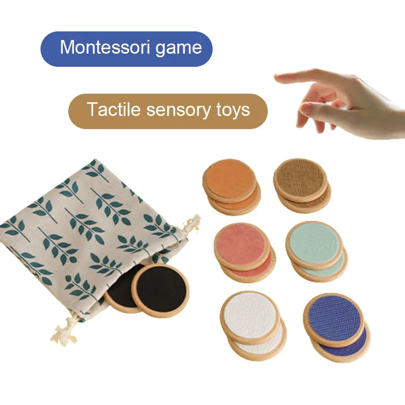 Brinquedos sensoriais Montessori para crianças: Jogo de combinação tátil com tabuleiro.