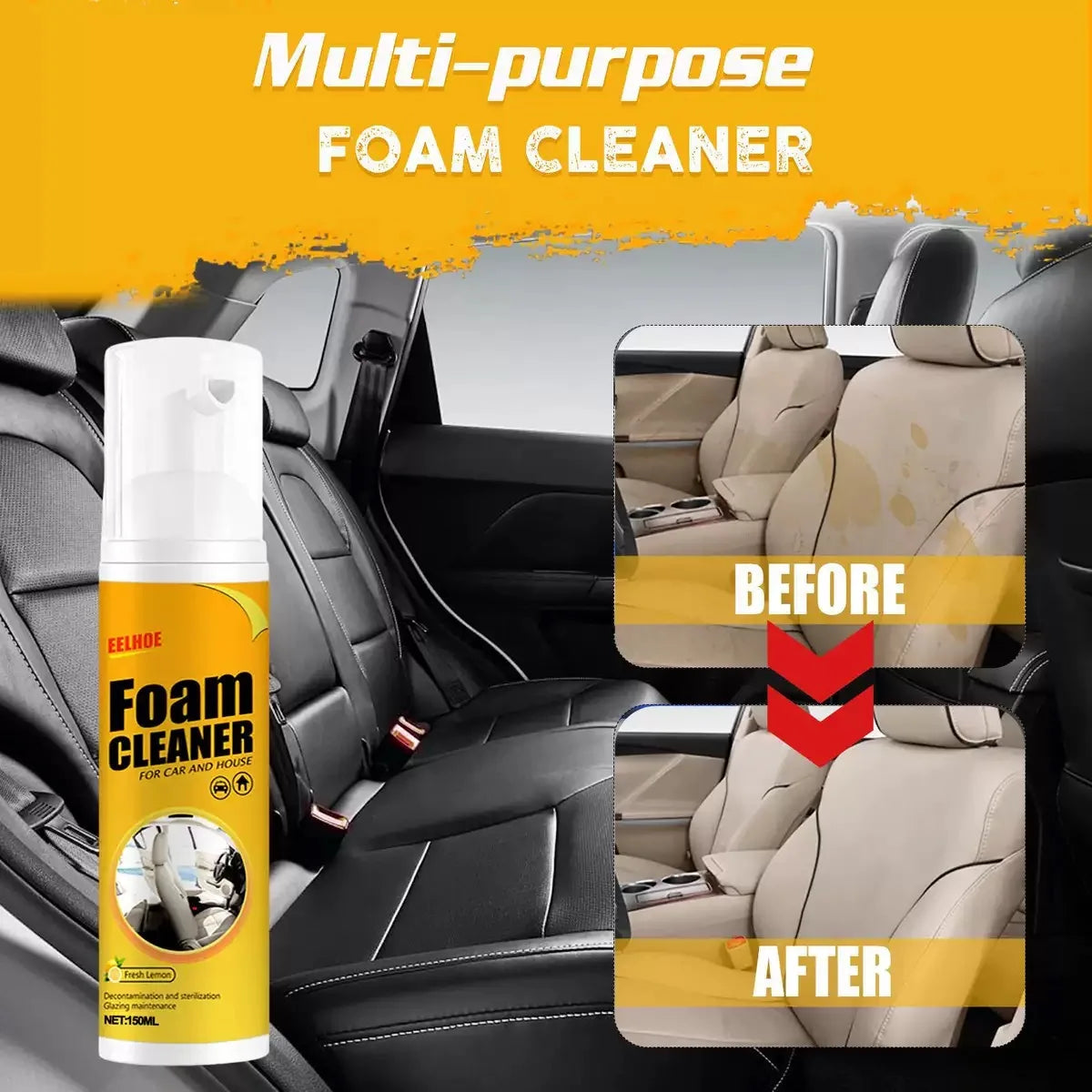 Limpador multiuso em espuma de 30ml para carros, produtos de limpeza automotiva…