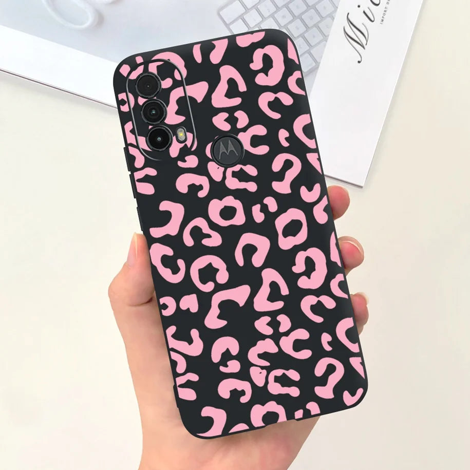 Capa de silicone com estampa de dinossauro para Moto E20 (XT2155 XT2155-1).