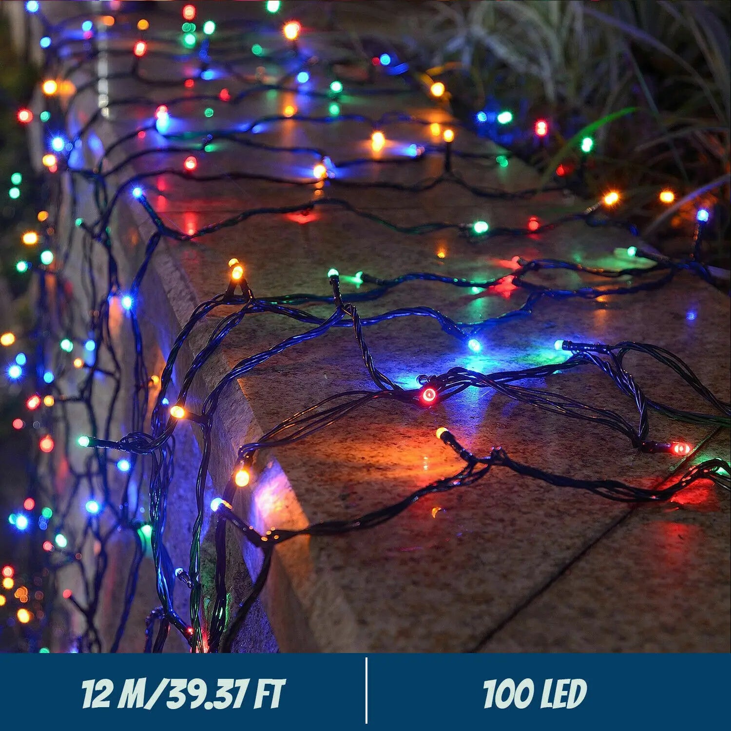 Cordão de luzes LED solares com 300 LEDs e 8 modos de iluminação natalina para exteriores…