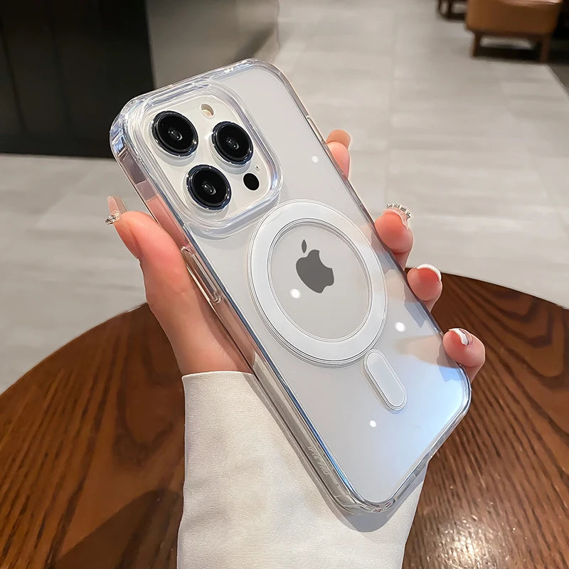 Capa Magnética Transparente com Carregamento Sem Fio Magnético Magesafe para iPhone 11