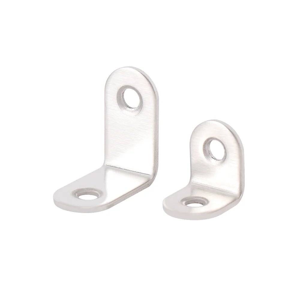 10 peças de cantoneira de aço inoxidável de 20 mm x 20 mm, tipo L, com extremidade arredondada